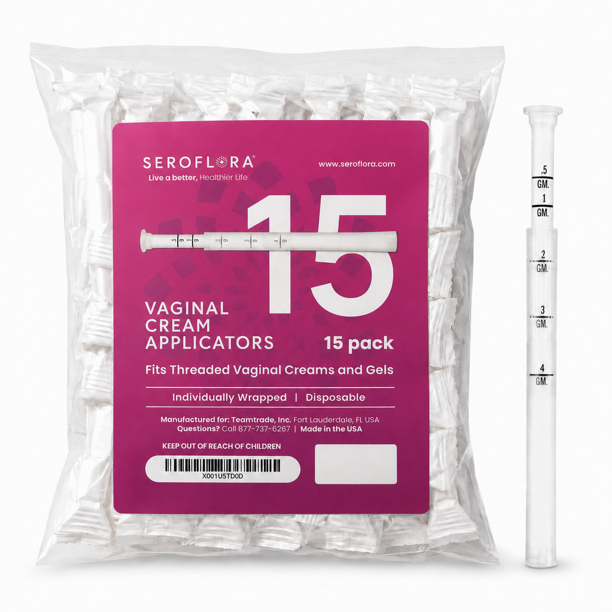 Disposable Vaginal Cream Applicators  for Premarin, Estace & many others (15 Pack)