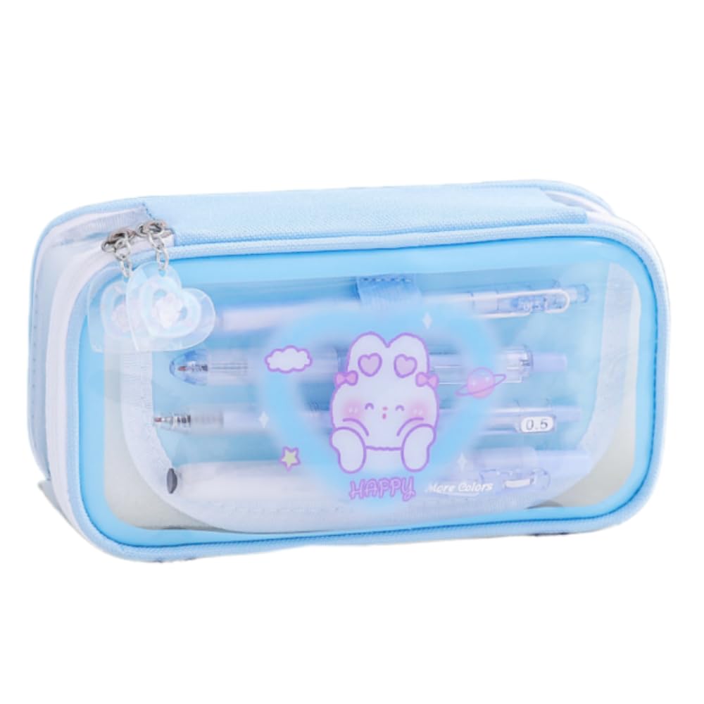 Cute Kawaii Pencil Case - Large Capacity Multilayer Rabbit Design Pen Pouch Gift