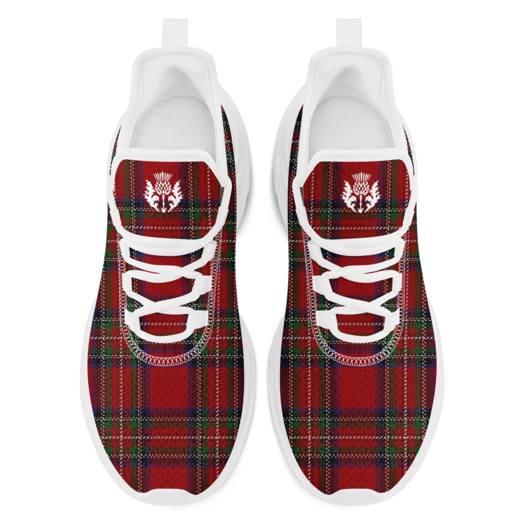Personalized Scottish Design Sneakers, Custom Vintage Plaid Breathable Shoes, Unisex Scottish-Inspired Footwear