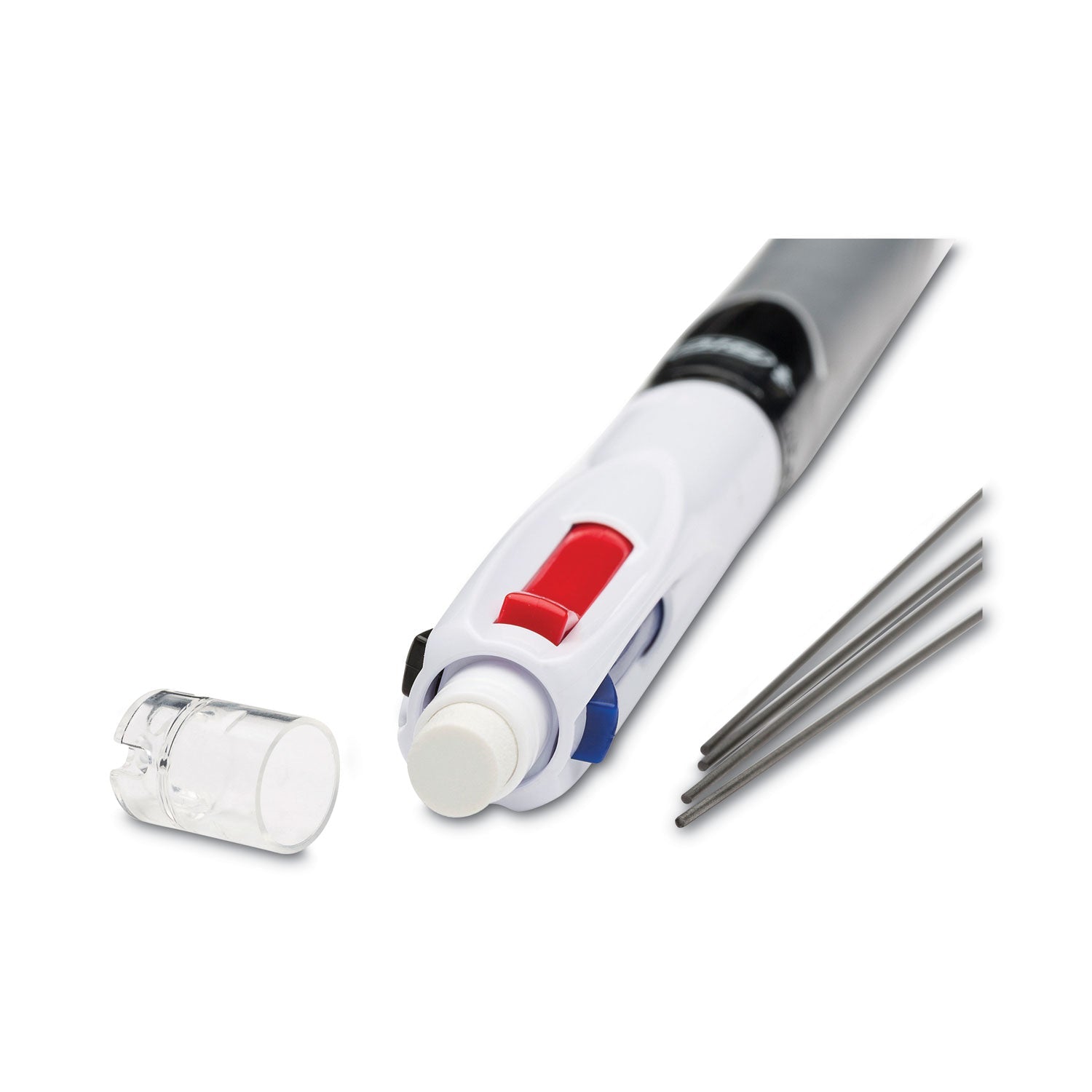 BIC 4-Color 3 + 1 Multi-Color Ballpoint Pen/Pencil, Retractable, 1 mm Pen/0.7 mm Pencil, Black/Blue/Red Ink, Gray/White Barrel
