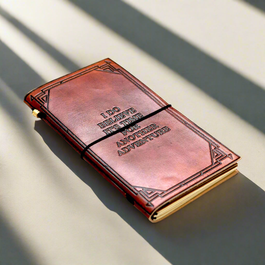 Quote Traveler's Notebook | Handmade Leather Journal with Debossed Quotes