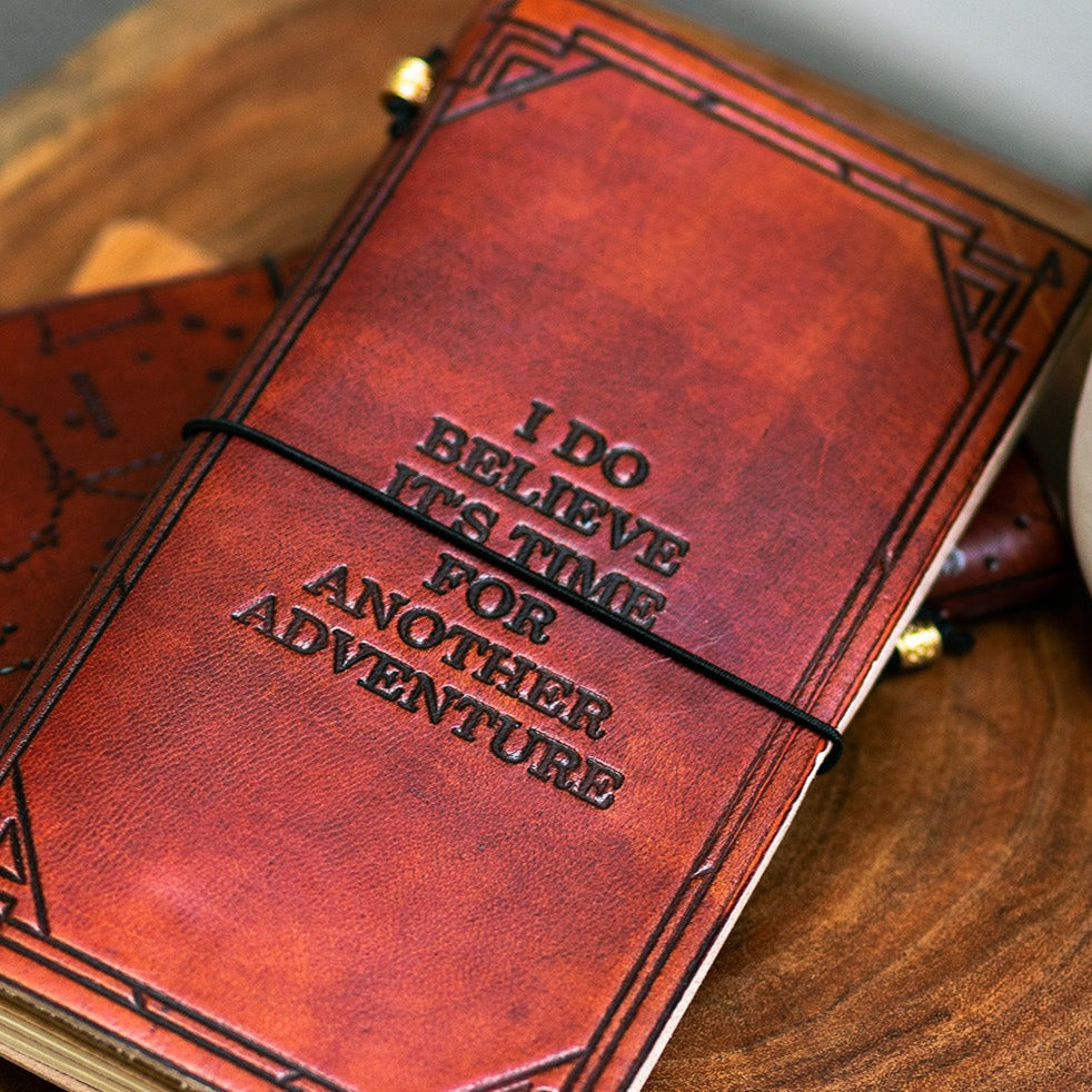 Quote Traveler's Notebook | Handmade Leather Journal with Debossed Quotes