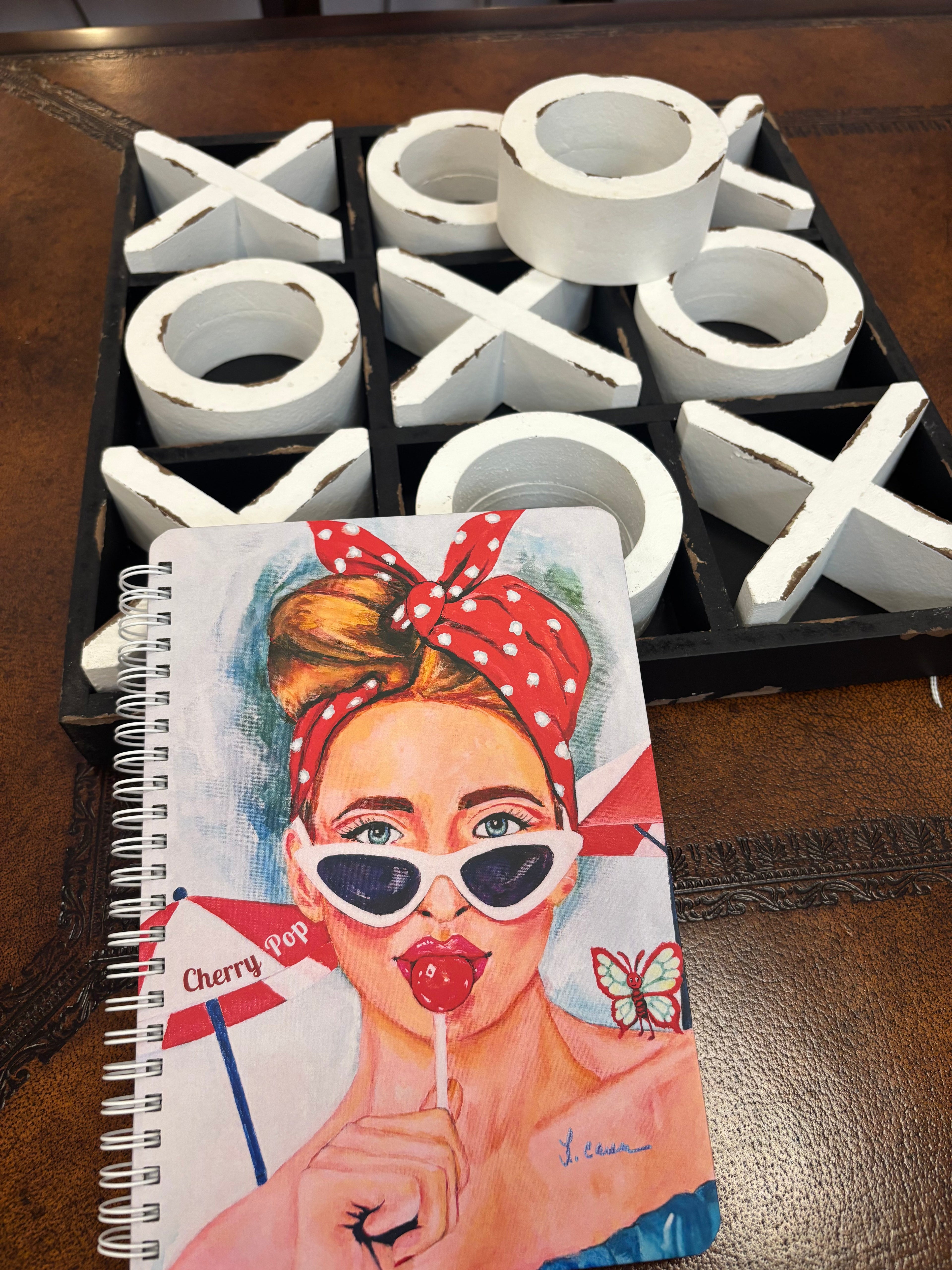 Cherry Pop Lined Hardcover Journal for Women -  Retro Style Colorful Notebook