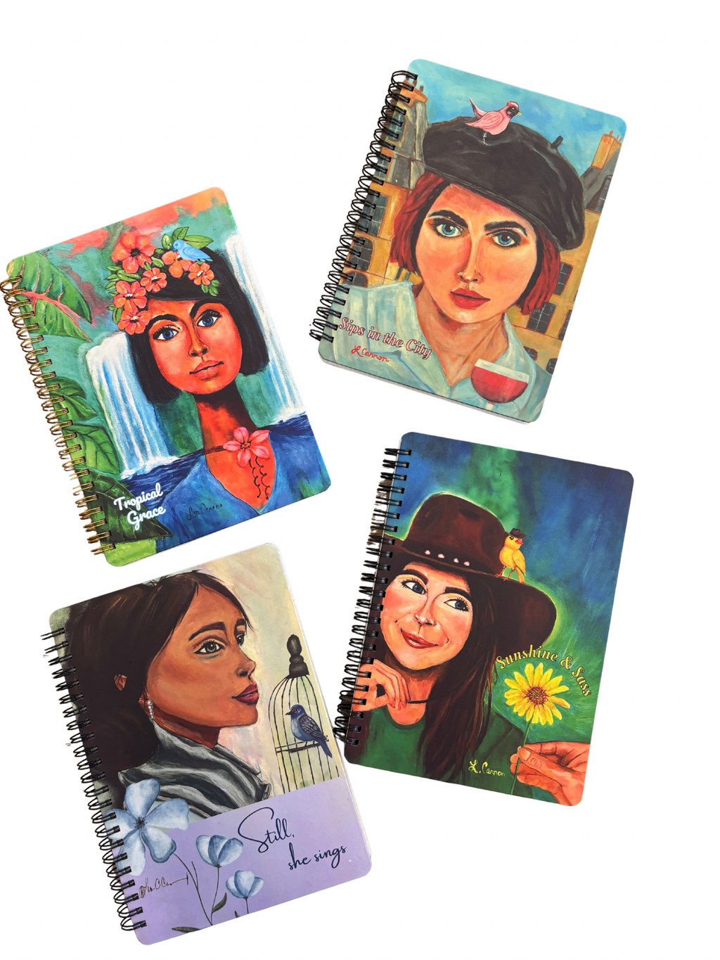 Tropical Grace Lined Hardcover Journal for Women - Colorful Notebook