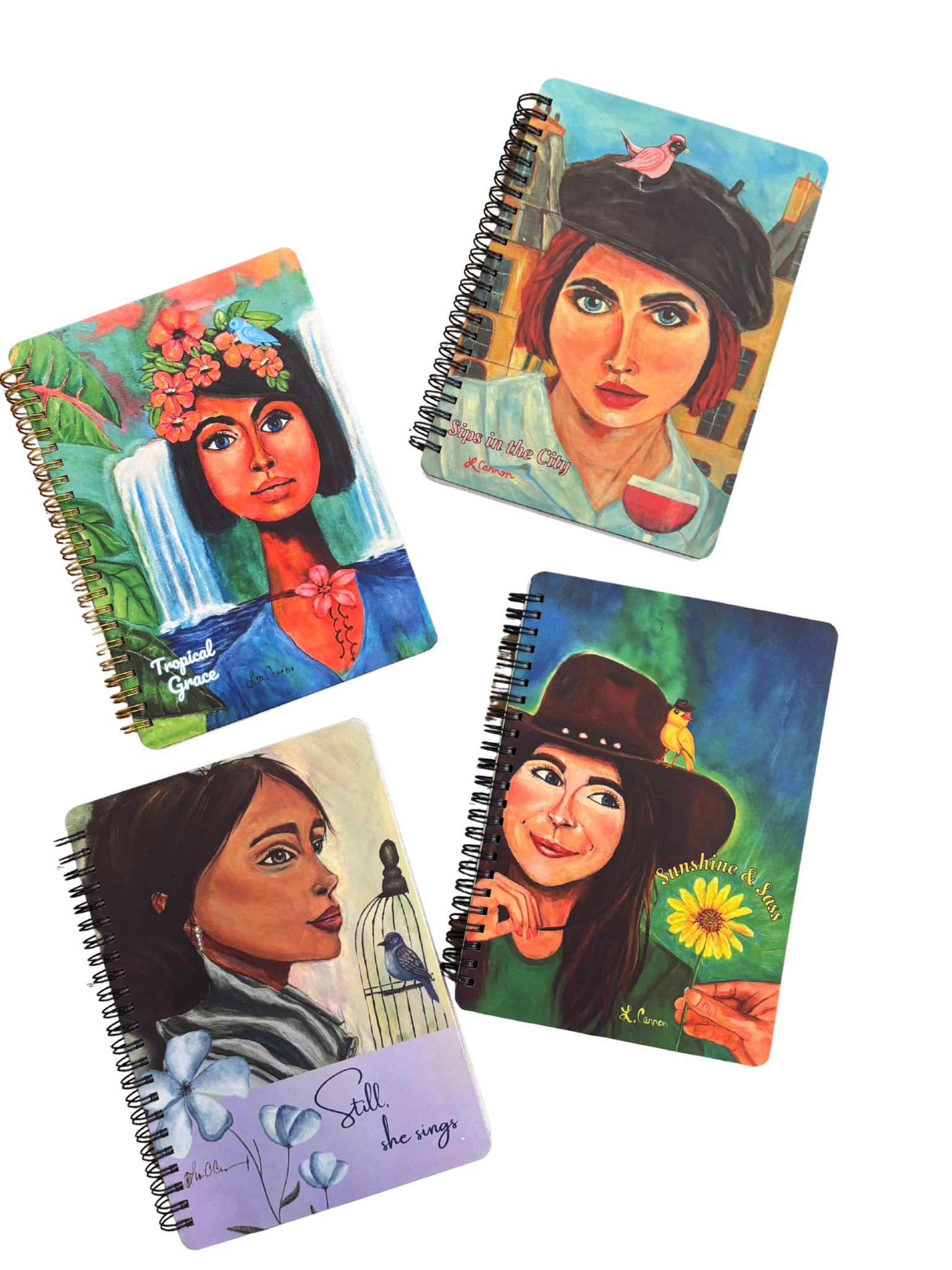 Tropical Grace Lined Hardcover Journal for Women - Colorful Notebook