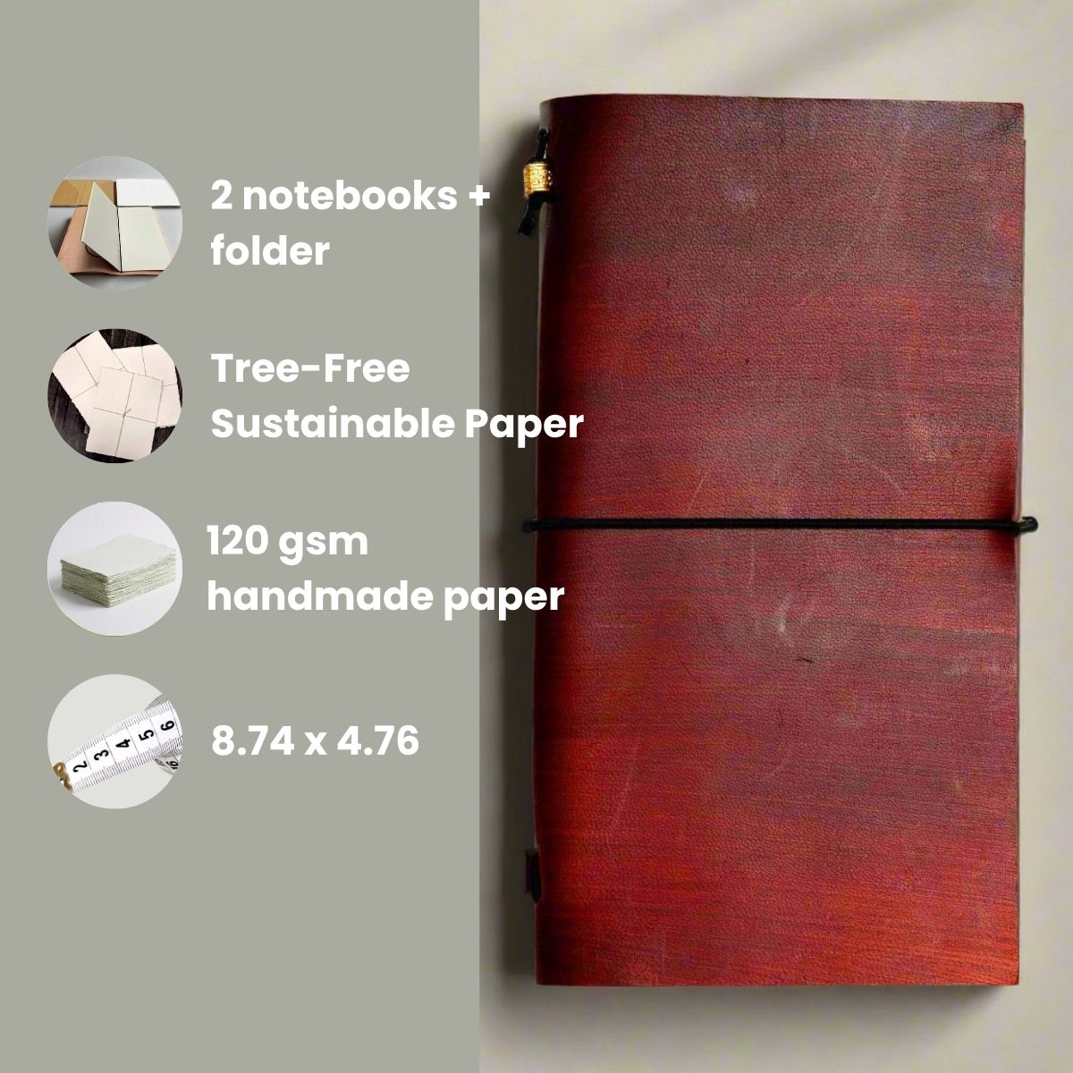 Quote Traveler's Notebook | Handmade Leather Journal with Debossed Quotes