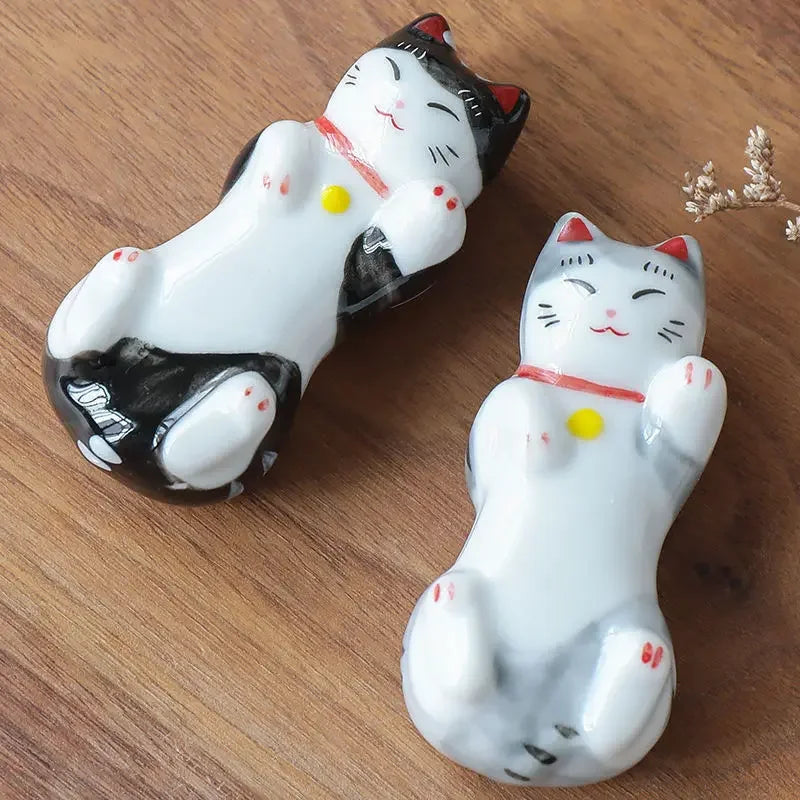 2pcs/Set Chopsticks Pillow Chopstick Rest Home Decoration New Korean Cat Chopsticks Forks Holder Chopsticks Holder Spoon Holder