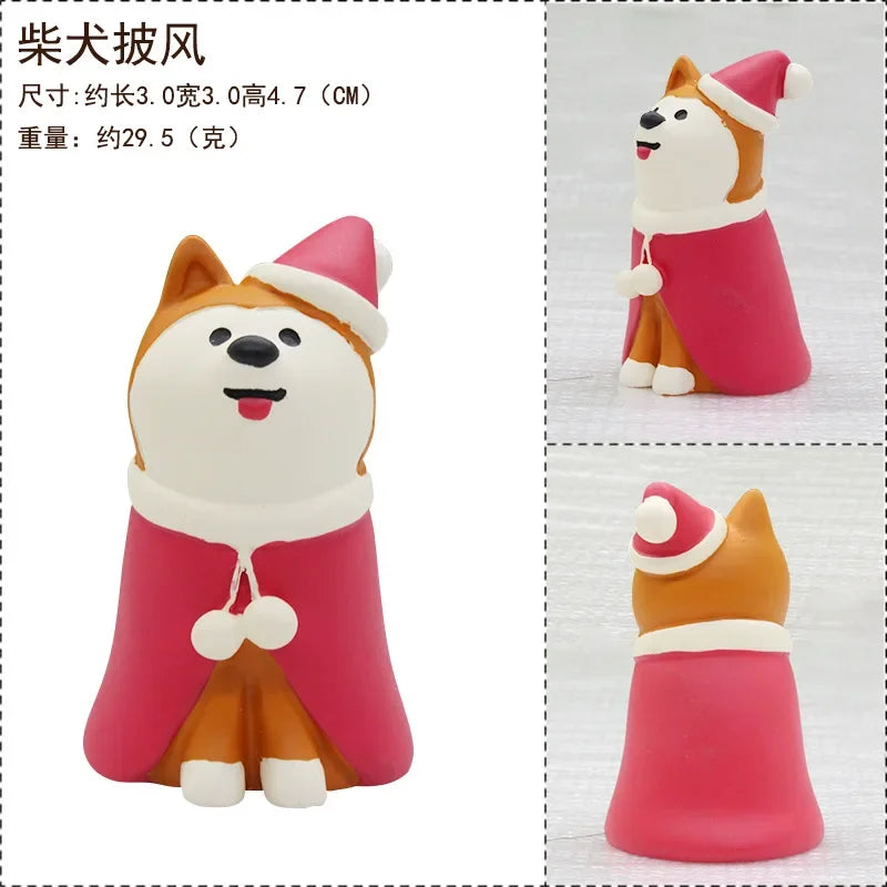 Zakka Figures Christma Janpese Creative Exquisite Matte Christmas Resin Small Decoration Swan Puff Ukulele Sled Sofa Reindeer
