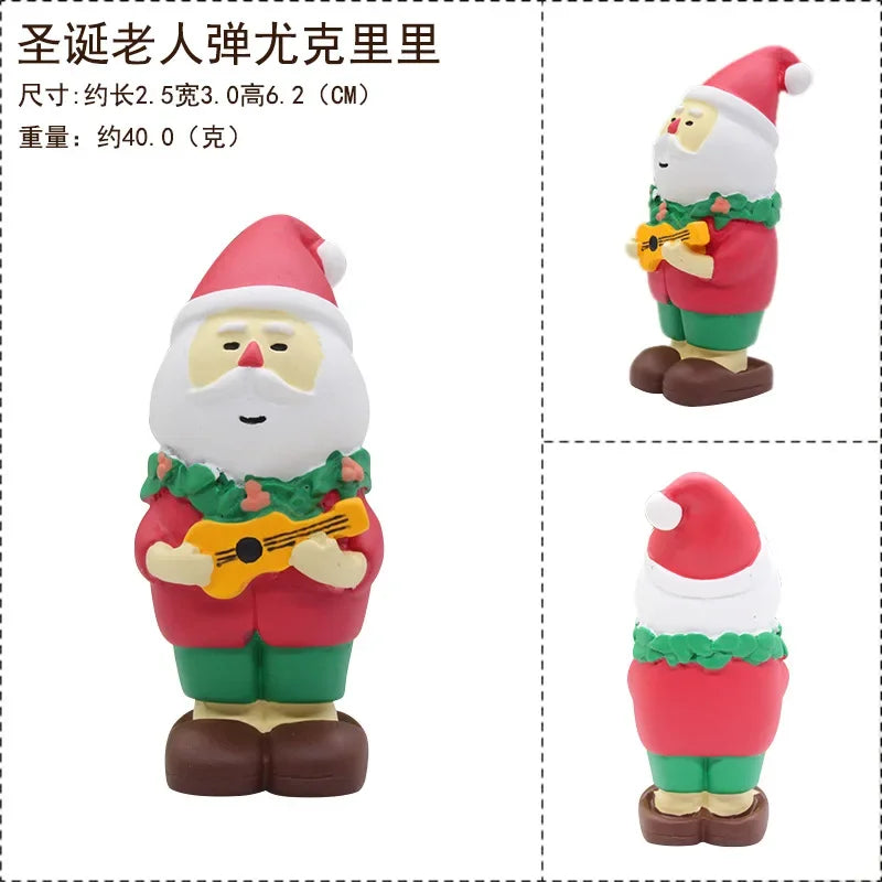 Zakka Figures Christma Janpese Creative Exquisite Matte Christmas Resin Small Decoration Swan Puff Ukulele Sled Sofa Reindeer