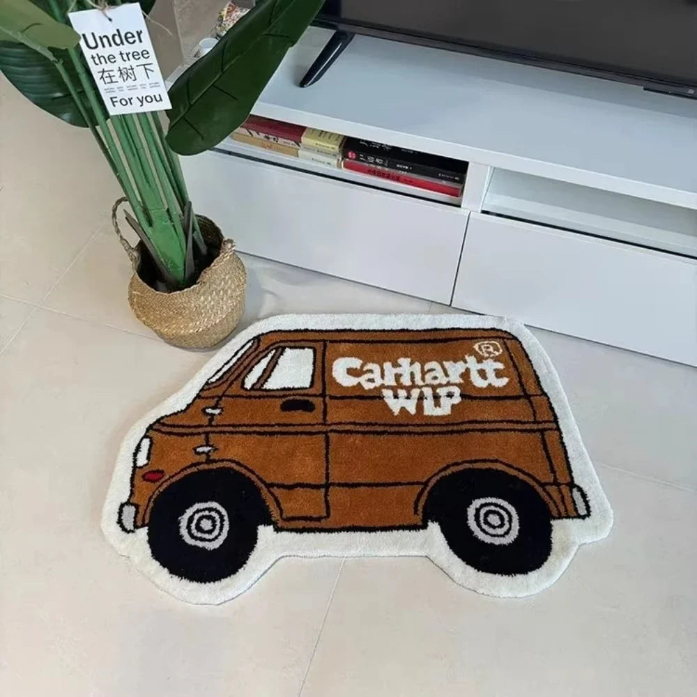 VIKAMA New Car Creative Carpet Doormat Car-Themed Children's Play Mat Rug For Bedroom Carpet For Live Room Bathroom Mat Home Dec