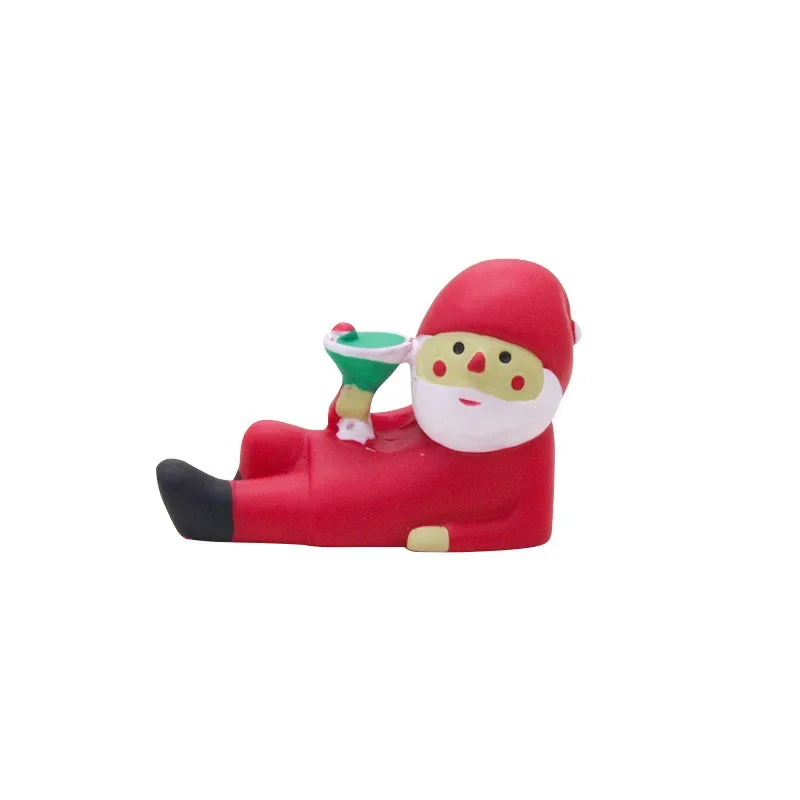 Zakka Figures Christma Janpese Creative Exquisite Matte Christmas Resin Small Decoration Swan Puff Ukulele Sled Sofa Reindeer