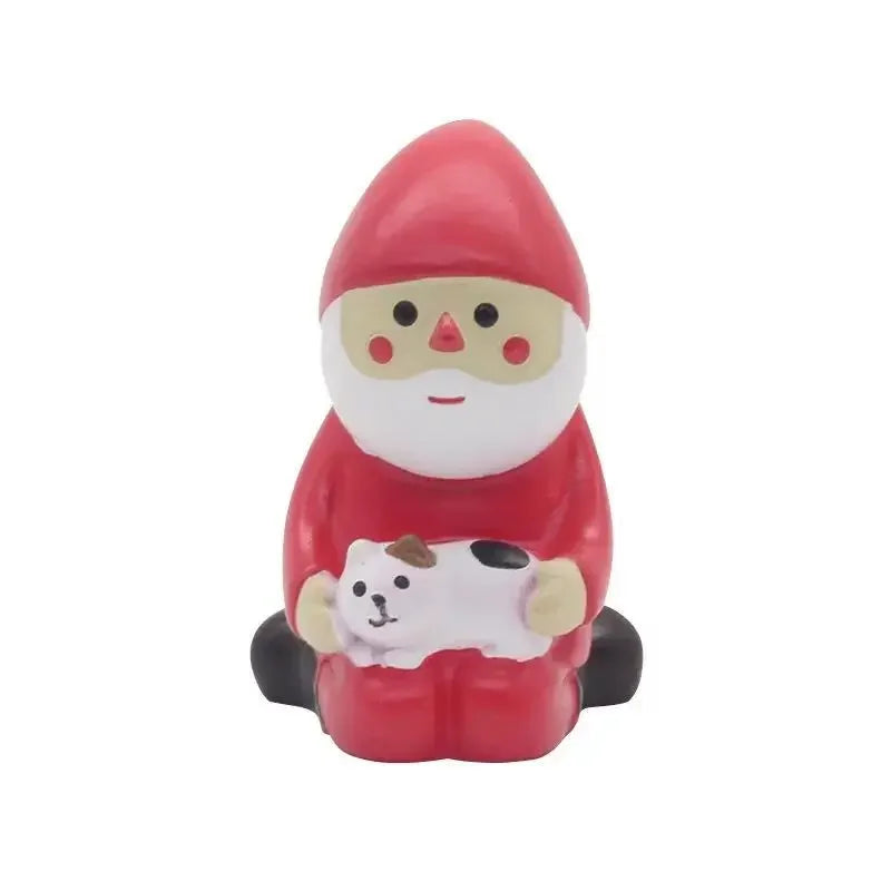 Zakka Figures Christma Janpese Creative Exquisite Matte Christmas Resin Small Decoration Swan Puff Ukulele Sled Sofa Reindeer
