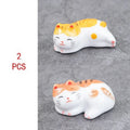 2pcs/Set Chopsticks Pillow Chopstick Rest Home Decoration New Korean Cat Chopsticks Forks Holder Chopsticks Holder Spoon Holder