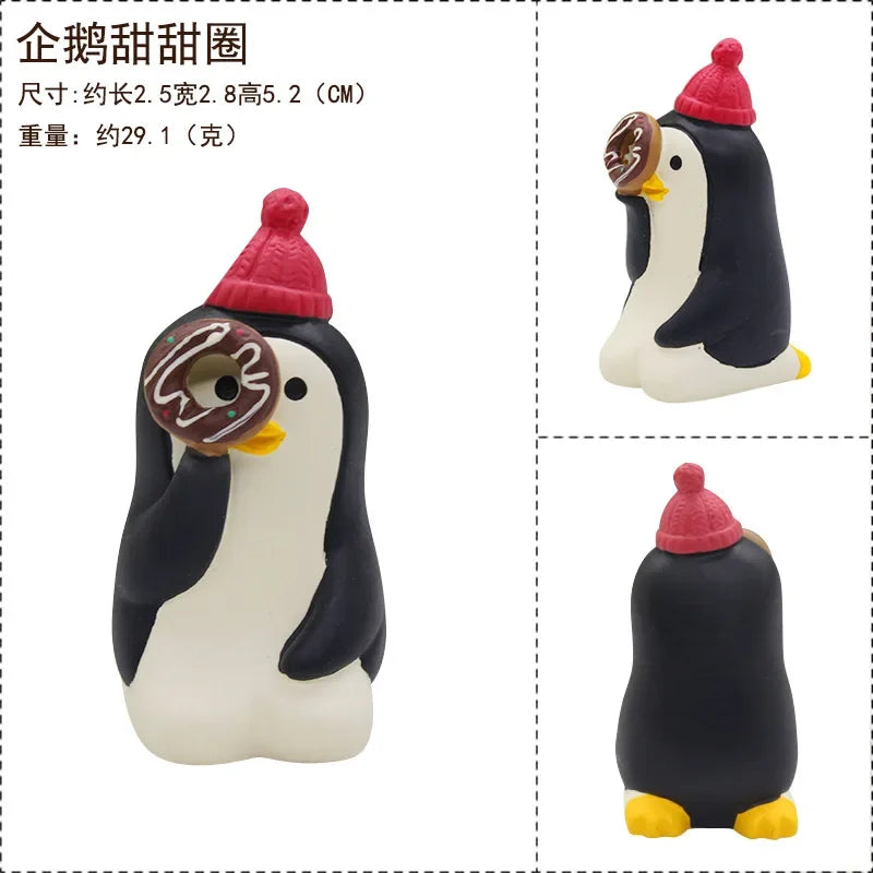 Zakka Figures Christma Janpese Creative Exquisite Matte Christmas Resin Small Decoration Swan Puff Ukulele Sled Sofa Reindeer