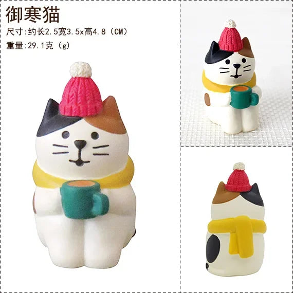 Zakka Figures Christma Janpese Creative Exquisite Matte Christmas Resin Small Decoration Swan Puff Ukulele Sled Sofa Reindeer