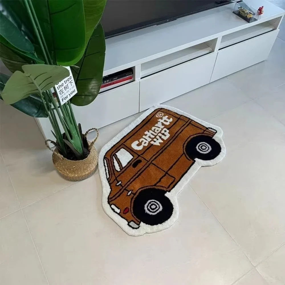 VIKAMA New Car Creative Carpet Doormat Car-Themed Children's Play Mat Rug For Bedroom Carpet For Live Room Bathroom Mat Home Dec