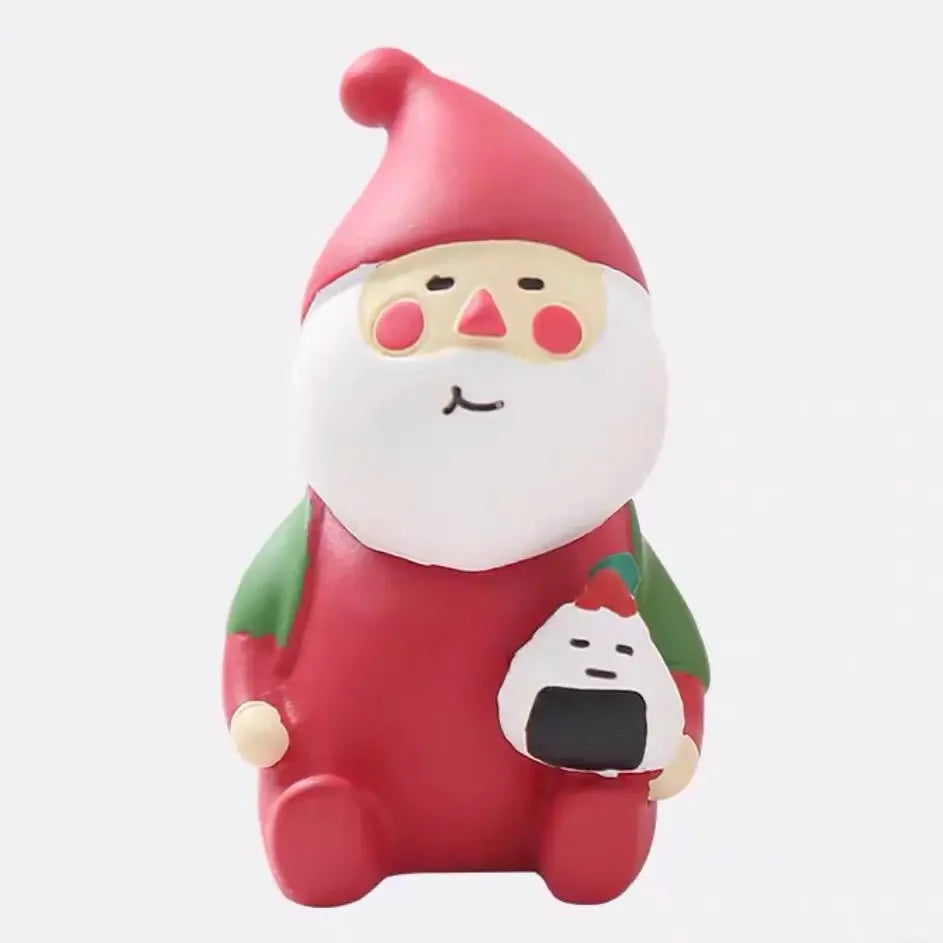 Zakka Figures Christma Janpese Creative Exquisite Matte Christmas Resin Small Decoration Swan Puff Ukulele Sled Sofa Reindeer