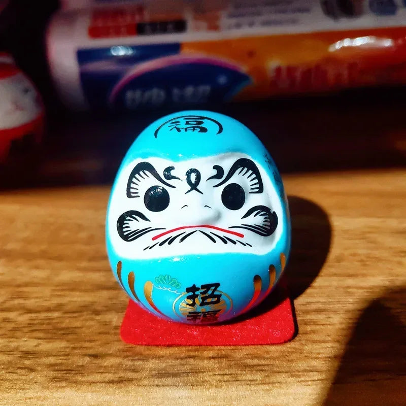Japanese Ceramic Daruma Crafts Cartoon Lucky Cat Fortune Ornament Landscape Home Decor Accessories Gifts Living Room Decoration