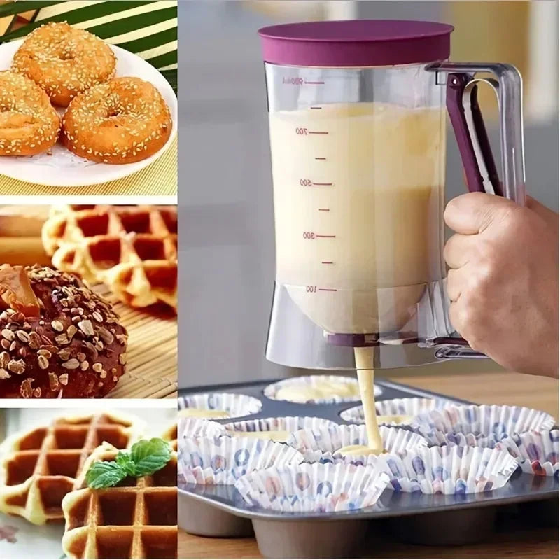 1 Pc Pancake Cupcake Batter Dispenser, Collapsible Batter for Cupcakes, Waffles, Muffin Mixes or Any Baked Goods