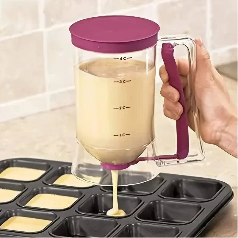 1 Pc Pancake Cupcake Batter Dispenser, Collapsible Batter for Cupcakes, Waffles, Muffin Mixes or Any Baked Goods