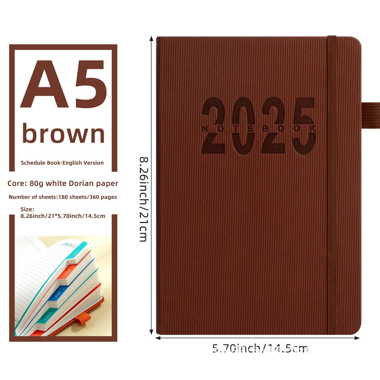 365 Day One Page Per Day 2025 New Calendar Log for Self Discipline and Time Management with 400 Pages