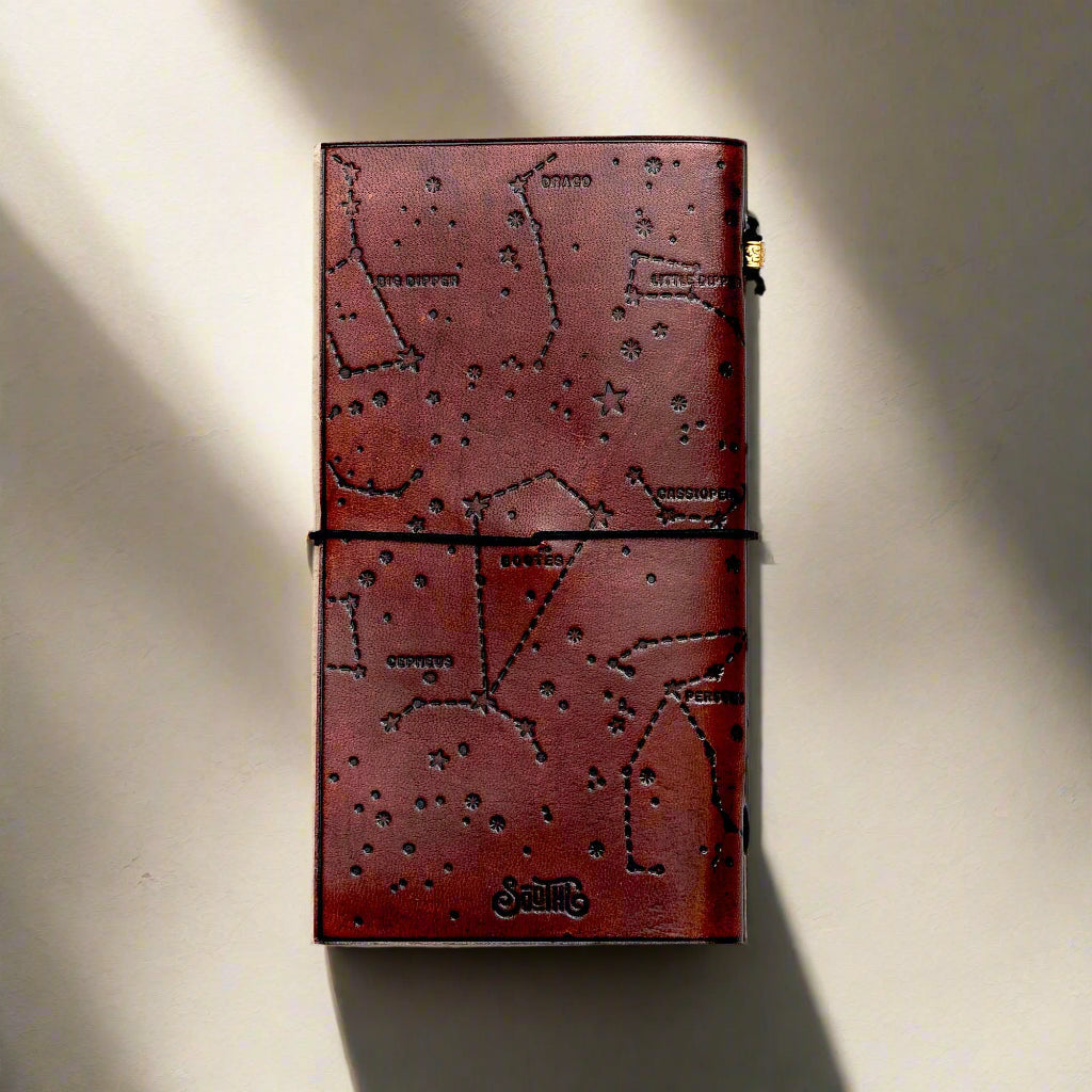 Quote Traveler's Notebook | Handmade Leather Journal with Debossed Quotes