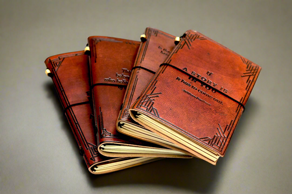 Quote Traveler's Notebook | Handmade Leather Journal with Debossed Quotes