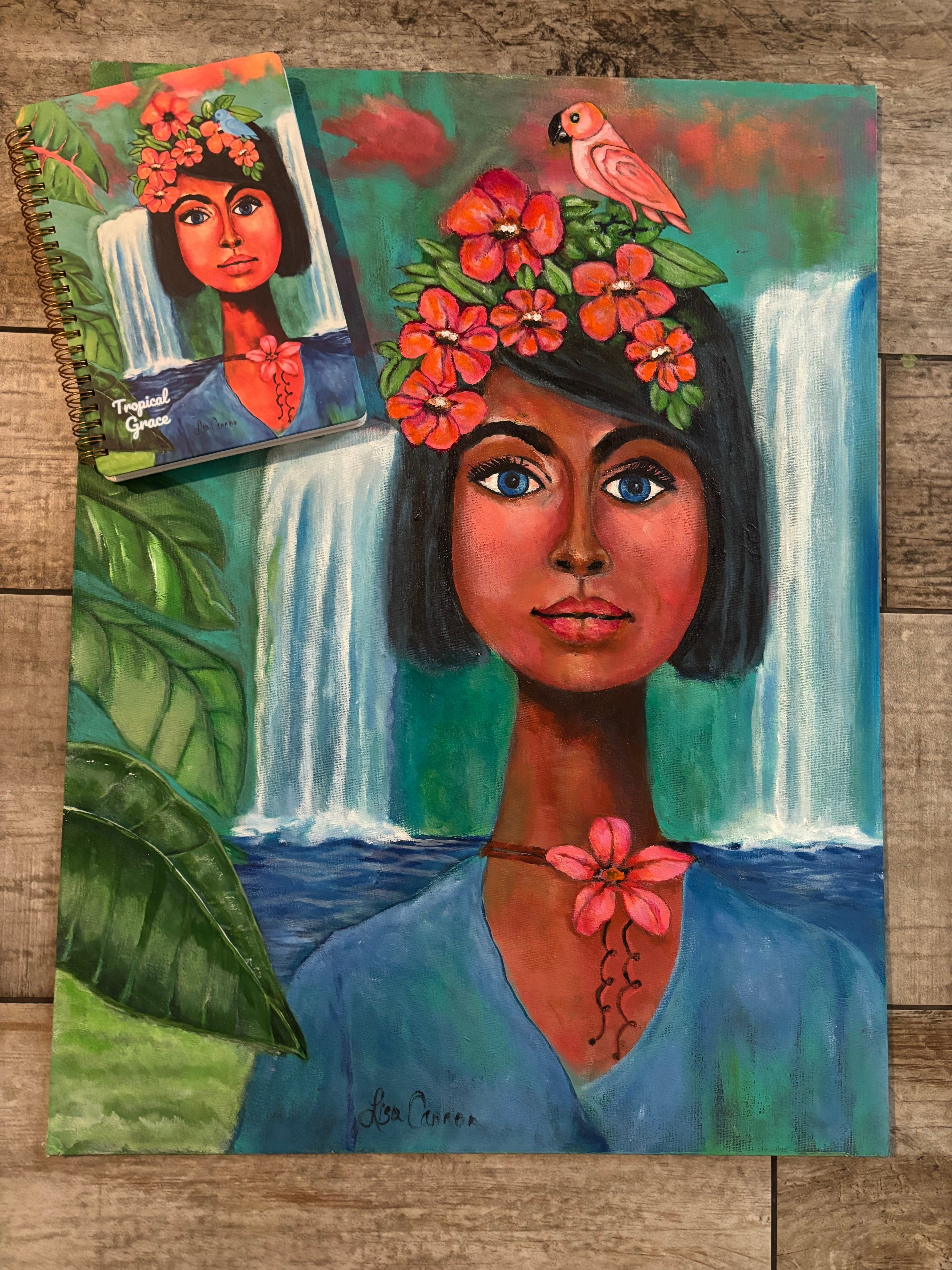 Tropical Grace Lined Hardcover Journal for Women - Colorful Notebook