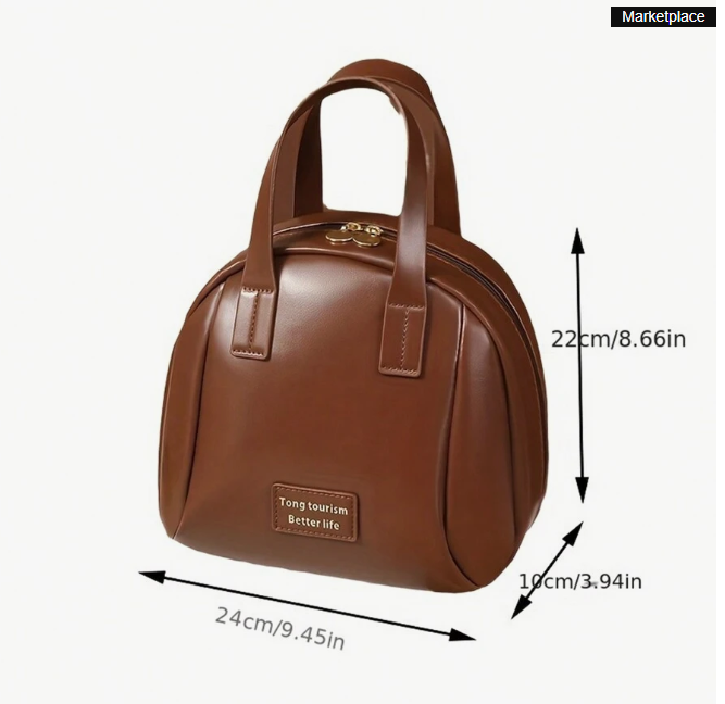 Hand-held Cosmetic Bag-Mocha Brown-Thickened Classic-1 Pack