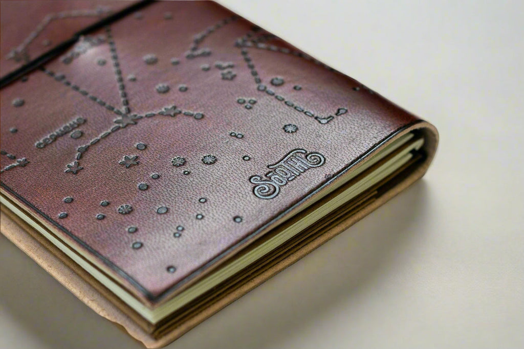 Quote Traveler's Notebook | Handmade Leather Journal with Debossed Quotes