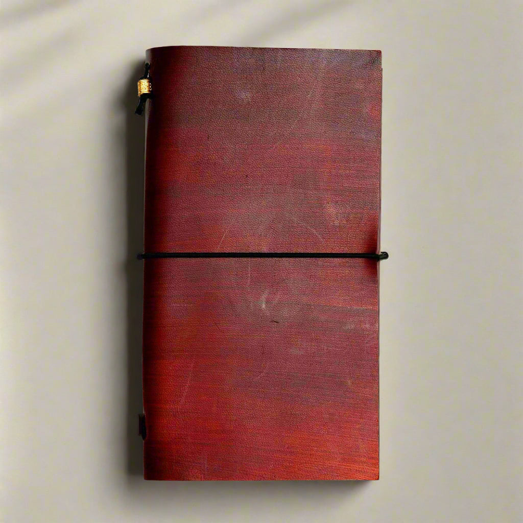 Quote Traveler's Notebook | Handmade Leather Journal with Debossed Quotes