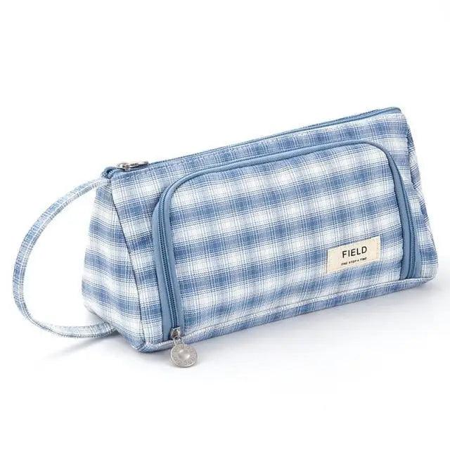 Vintage Multi Slot Pen Bag Big Storage Pouch Organizer For Stationery Retro Design Cosmetic Travel Portable Pouch Classic Pencil Case
